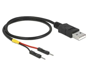 DeLock USB-A - 2x kolíková lišta 30 cm černá / Napájecí kabel / AWG 22 / Konektory samec