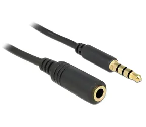 DeLock černá / Prodlužovací kabel Audio Jack 3.5 mm / iPhone 4 pin / 1 m / pozlacené konektory
