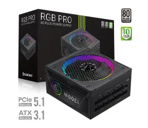 Gamemax RGB PRO 1300P / Napájecí zdroj / 1300W / 80 PLUS Platinum / Full Modular / RGB