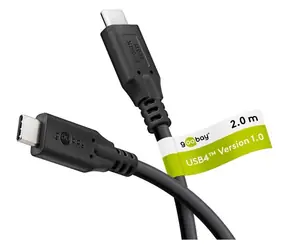 Goobay USB-C černá / Datový kabel / USB4 / Power Delivery 100 W / 20 Gb/s / 2 m