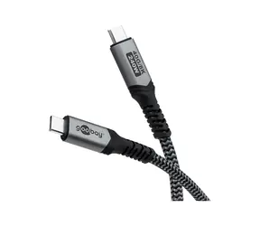 Goobay USB4 1 m černá, šedá / Kabel / USB-C - USB-C / 240 W / 40 Gbit/s / PD