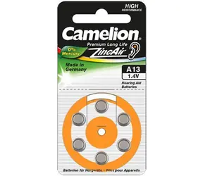 Camelion ZA13 Zinc Air / Knoflíková baterie / 1,4 V / 6 ks / bez rtuti