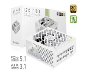 Gamemax GX PRO 1050G bílá / Zdroj / ATX / 1050W / 80 Plus Gold / Plně modulární
