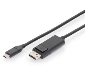 Digitus USB-C - DisplayPort černý / Kabel adaptérový / 2.0 m / 4K/60Hz / pozlacené konektory