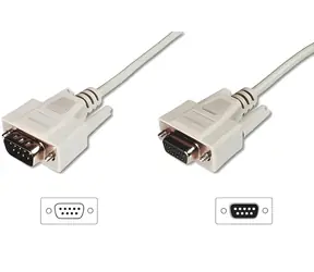 Digitus šedá / Sériový prodlužovací kabel / DB9 M/F / 10 m / lisovaný