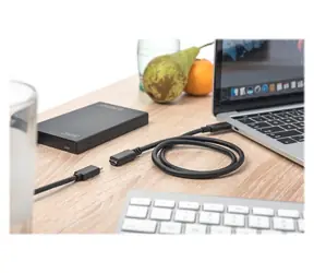 Digitus USB-C / Prodlužovací kabel / USB 2.0 / 3A / 2 m / černá