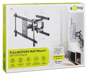 Goobay Pro FULLMOTION XL černá / Nástěnný držák pro TV / 43-100" / VESA 800x400 / nosnost 60 kg