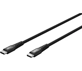 Goobay černá / Kabel USB-C - USB-C / Textilní opláštění / Kovové konektory / 2 m