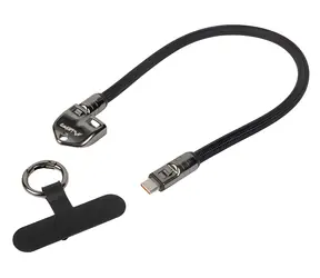 Lanberg USB-C - USB-C černá / Klíčenkový nabíjecí kabel / 0,3 m / 240 W
