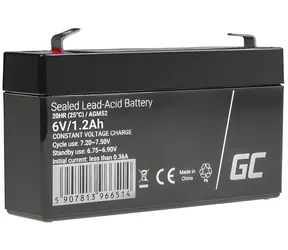 Green Cell AGM52 / Baterie / AGM VRLA / 6V / 1.2Ah
