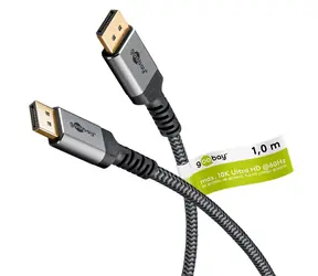 Goobay DisplayPort 2.0-2.1 1m šedá / Kabel / 80 Gbit/s