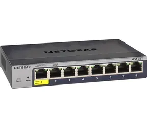 Netgear GS108T-300PES / Switch / 8x Gigabit LAN / Smart Managed / Fanless