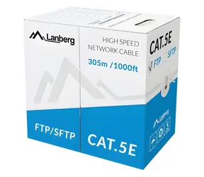 Lanberg LCF5-11CU-0305-S šedá / Síťový kabel / Cat5e / F/UTP / 305 m