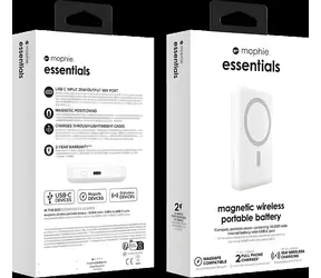 ZAGG Essentials Snap+ Powerstation bílá / Powerbanka / MagSafe / Qi2 / 15W / 10000mAh
