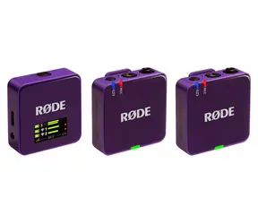 Rode Wireless GO III fialová / Bezdrátový mikrofonní systém / 2 vysílače, 1 přijímač / 32-bit float