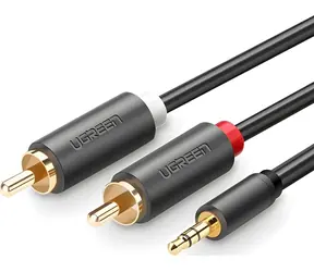 Ugreen 10513 Kabel Jack 3.5 mm - 2x RCA černá / Audio kabel / 5 m