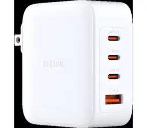 D-Link DCP-101/E bílá / Síťová nabíječka / GaN / 100 W / 3x USB-C & 1x USB-A / PD 3.0