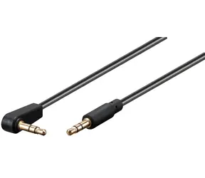 PremiumCord Kabel Jack 3,5 mm 90° M/M černý / Audio kabel / 1 m