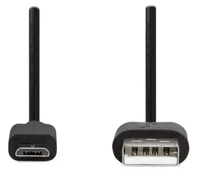 Nedis kabel USB 2.0 USB-A - Micro-B černá / 2m