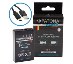 Patona BLS-5/BLS5 / Baterie pro fotoaparát Olympus / 1050mAh / Li-Ion Platinum / USB-C nabíjení