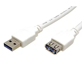 OEM USB 3.0 A-A bílý / Prodlužovací kabel / 1,8 m / M/F