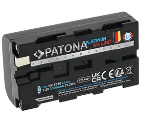 PATONA baterie pro foto Sony NP-F550/F330/F750 3500mAh / Li-Ion / Platinum / USB-C nabíjení