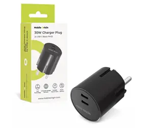 Mobile Origin PW33 30W černá / Nabíječka / GaN / 2x USB-C