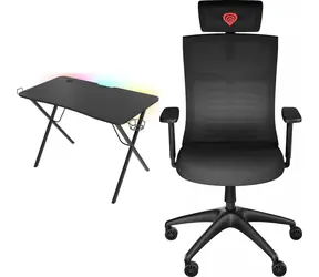 Genesis Holm 200 RGB + Astat 200 G2 černá / Herní stůl a křeslo / 113×60 cm
