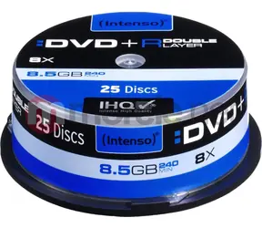 Intenso 25 ks / Optické médium / DVD+R DL / 8.5 GB / 8x / Spindl