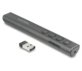 Delock USB Laser Presenter antracitová / Prezentér / Laserové ukazovátko / USB přijímač
