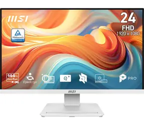 23,8" MSI PRO MP241W E14V bílá / Monitor / VA / FHD / 144Hz / 1ms / HDMI + DP / VESA