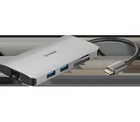 D-Link DUB-M810 / USB-C hub / 8v1 / HDMI 4K / Gigabit Ethernet / čtečka karet / PD 100W