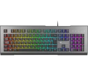 Genesis Rhod 500 RGB černá, stříbrná / Herní klávesnice / RGB podsvícení / 104 kláves / drátová