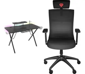 Genesis Holm 300 RGB + Astat 200 G2 černá / Herní stůl a křeslo / 120×60 cm