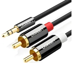 Ugreen 10591B černá / Kabel / Jack 3,5 mm (M) - 2x RCA (Cinch, M) / 5 m