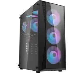 darkFlash DK352 Plus černá / Skříň / ATX/M-ATX/E-ATX / 4x ARGB ventilátor / prosklená bočnice / bez zdroje