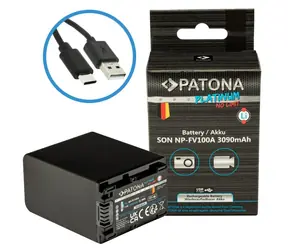 PATONA baterie pro foto Sony NP-FV100 / 3090mAh / Li-Ion / Platinum / USB-C nabíjení