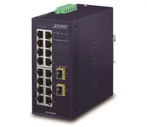 Planet IGS-1820TF / Switch průmyslový / 16x 1Gb RJ-45 / 2x SFP / -40 až 75°C / fanless