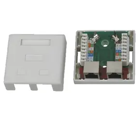 XtendLan 2xRJ45 Cat5e stíněná / Zásuvka / na zeď / spodní vývod / narážecí