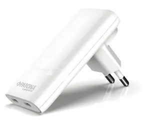 PATONA Slim bílá / Nabíječka / GaN / 2x USB-C / PD 65W / QC3.0