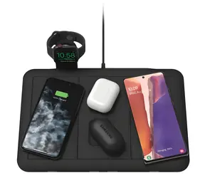 Mophie černá / Bezdrátová nabíjecí podložka / 4v1 / Qi 10 W / stojánek pro Apple Watch / USB-A port