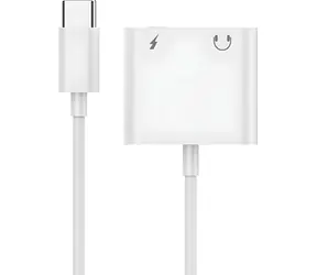 Gembird A-CM-3.5FP-01 bílá / Audio adaptér / USB-C na jack 3,5mm / průchozí nabíjení USB-C