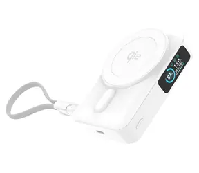 Mobile Origin PB19 bílá / Powerbanka / 10 000 mAh / Qi2 15W / USB-C kabel / TFT displej