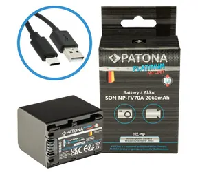 PATONA NP-FV70A Platinum / Baterie pro foto Sony / 2060 mAh / Li-Ion / USB-C nabíjení