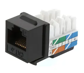 XtendLan Keystone CAT6 černá / Síťový konektor / RJ45 / UTP / 90° / Narážecí shora