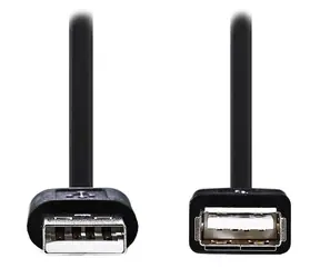 Nedis černá / Prodlužovací kabel USB 2.0 A-A / 2 m / poniklované konektory / bulk
