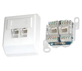 XtendLan 2x RJ-45 Cat5e / Zásuvka / UTP / na omítku / úhel 45° / LSA