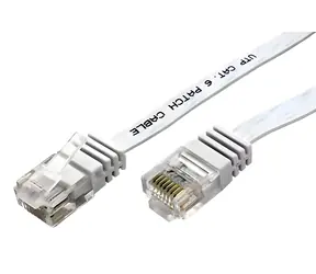 OEM UTP Cat6 bílý / Patch kabel / Plochý / 1 m / AWG 32