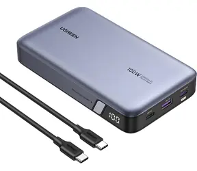 Ugreen PB720 šedá / Powerbanka / 20000mAh / LED displej / rychlonabíjení / 2x USB-C