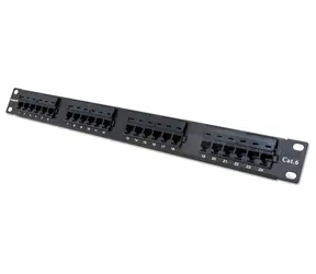 XtendLan Patch panel 19" / 24 portů / Cat6 / pozlacené kontakty / 110